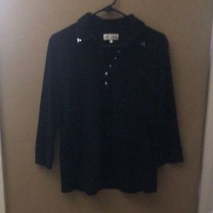 Black long sleeve snap front Sport Haley shirt